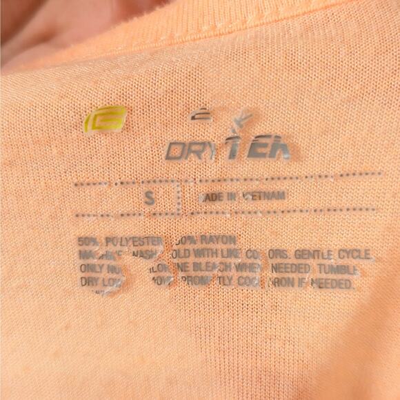 Tek Gear DryTek Athletic Top Size Small Fluorescent Orange Sheer High Low Hem - Picture 5 of 6